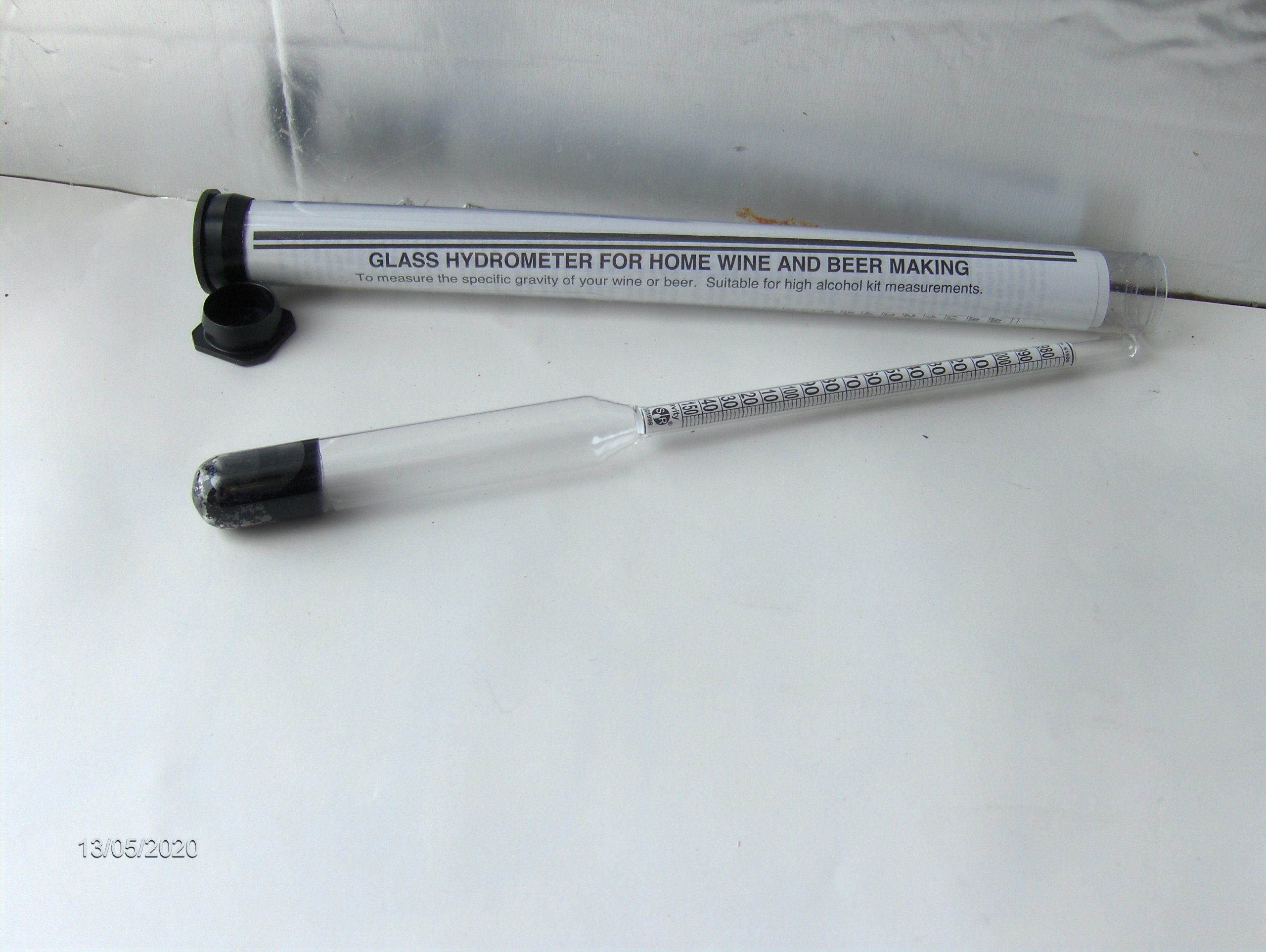Hydrometer Glass Trial jar and Thermometer for Wine and Beer Making Home Brewing. 